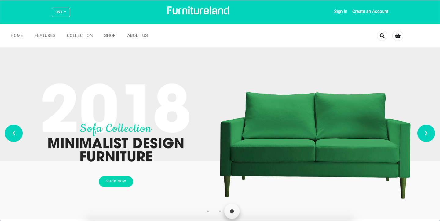 Furnitureland home screen