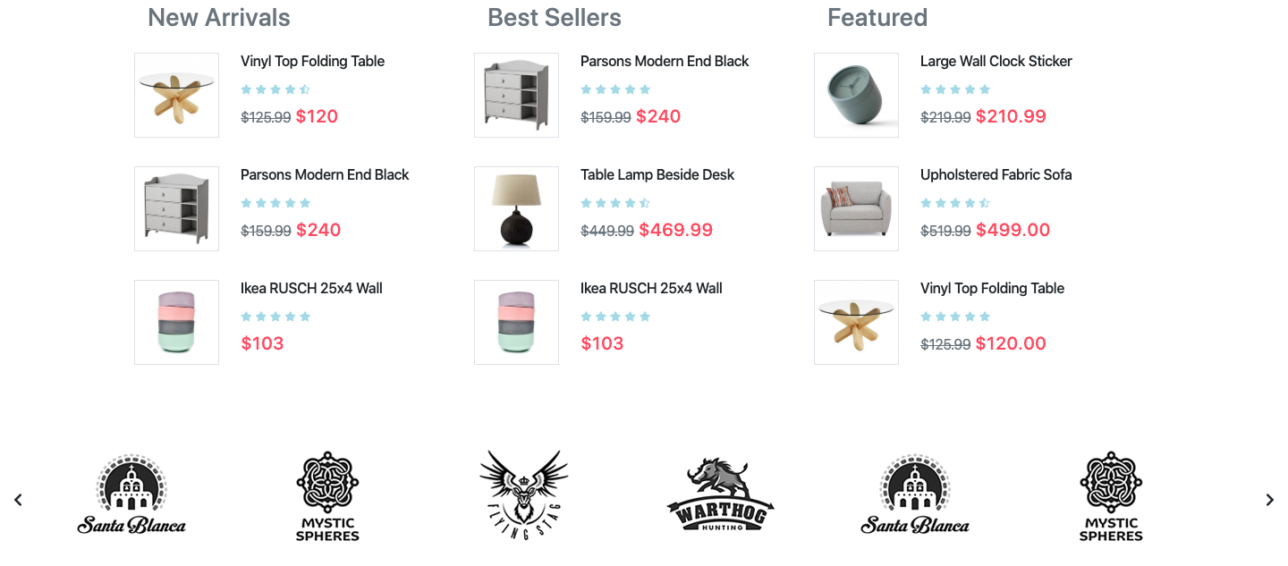 Furnitureland product listings