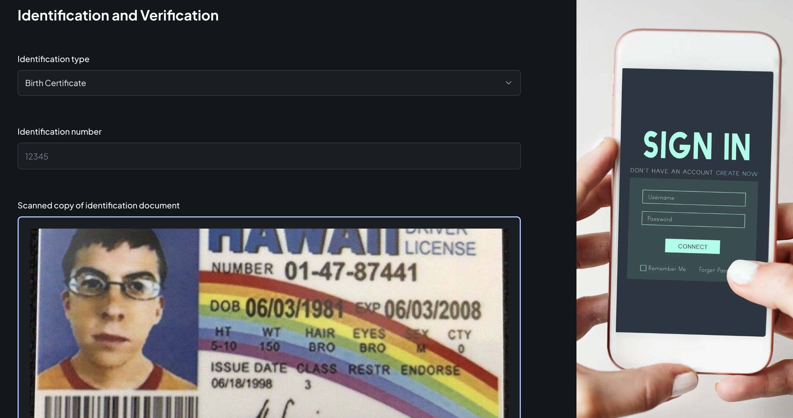 Identification and verification