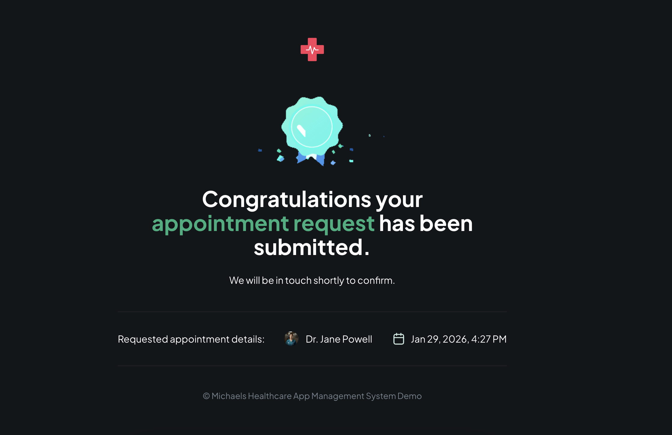 Appointment confirmation