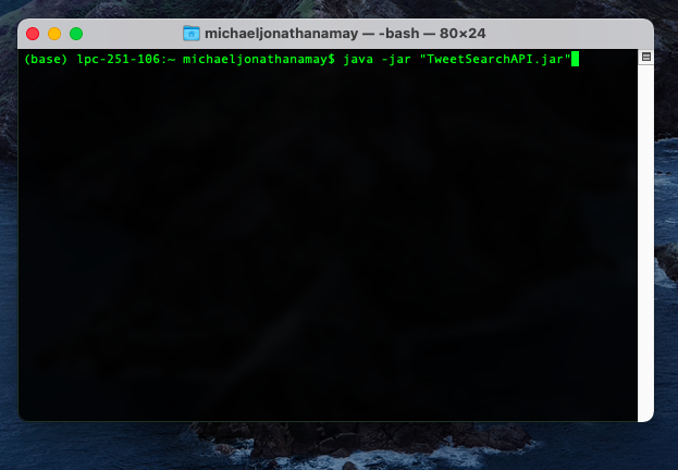 Twitter Viewer command-line instructions